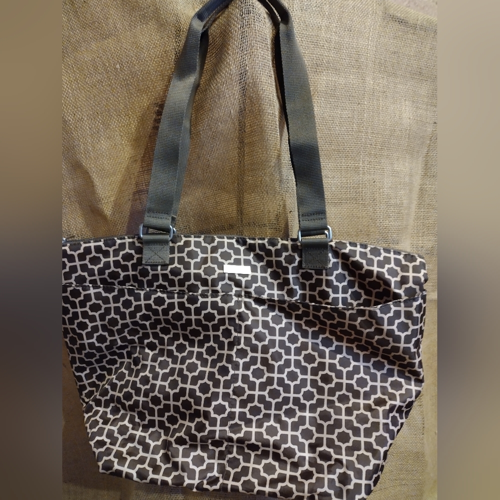 Baggallini purple and tan large tote